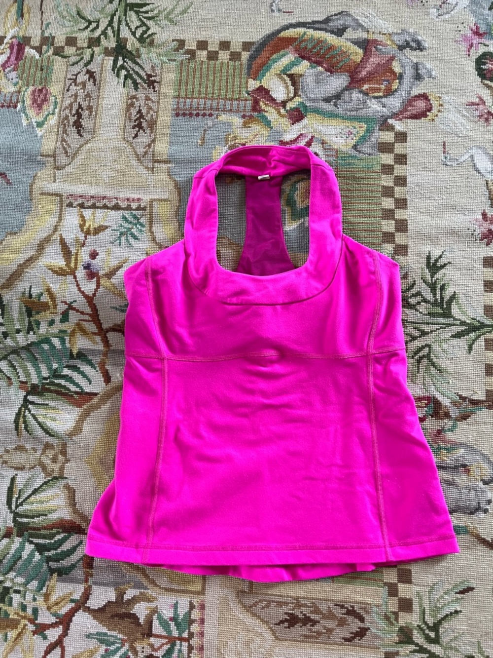Lululemon Pink athletic halter Tank Top with built in sports bra